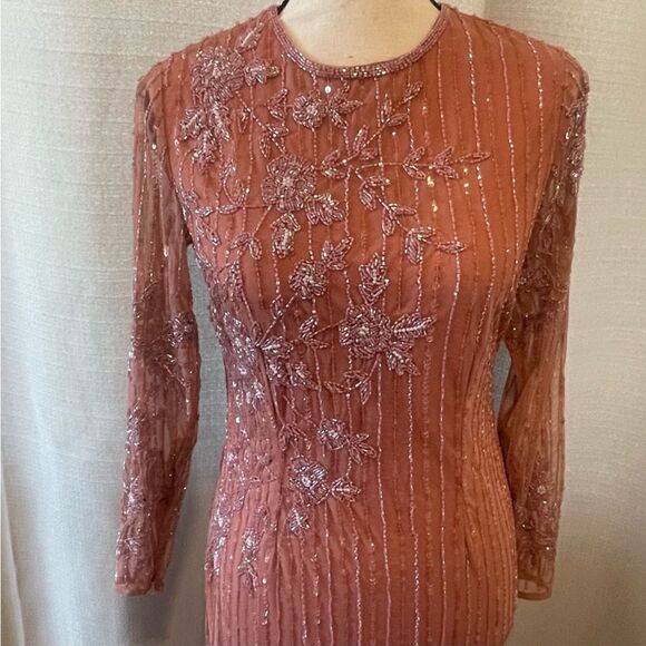 Mac Duggal embellished high neck illusion long sleeve gown 11136 NWT 12 - Picture 10 of 12